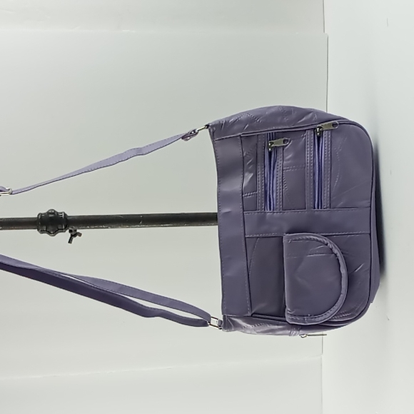 Purple Multi Compartment Satchel Shoulder Bag - Picture 2 of 6